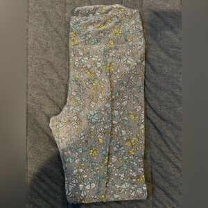 LuLaRoe Women's Leggings - Gray with Yellow and Blue Pattern